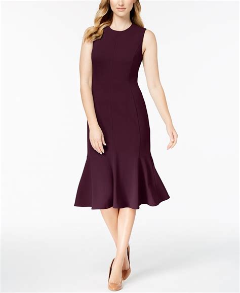 calvin klein seamed trumpet midi dress online|calvin klein midi dresses sale.